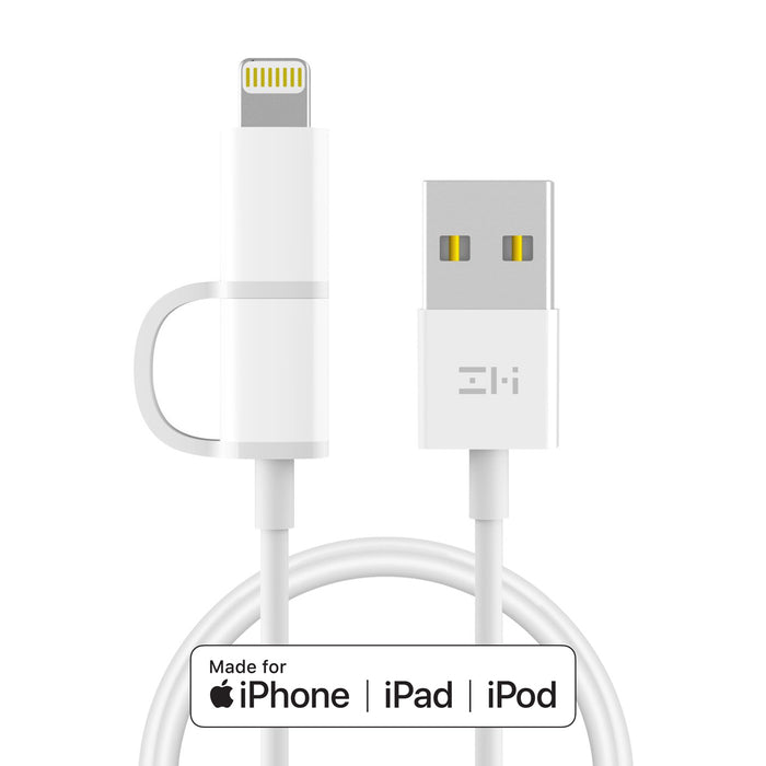 MFi Certified 2-in-1 Lightning & Micro-USB Combo Cable for iPhone, iPad and Android 3.3ft