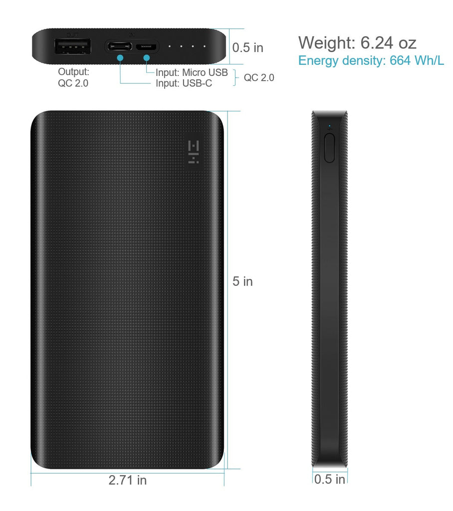 PowerPack 10K 10,000 mAh Portable Charger (Model: QB810)