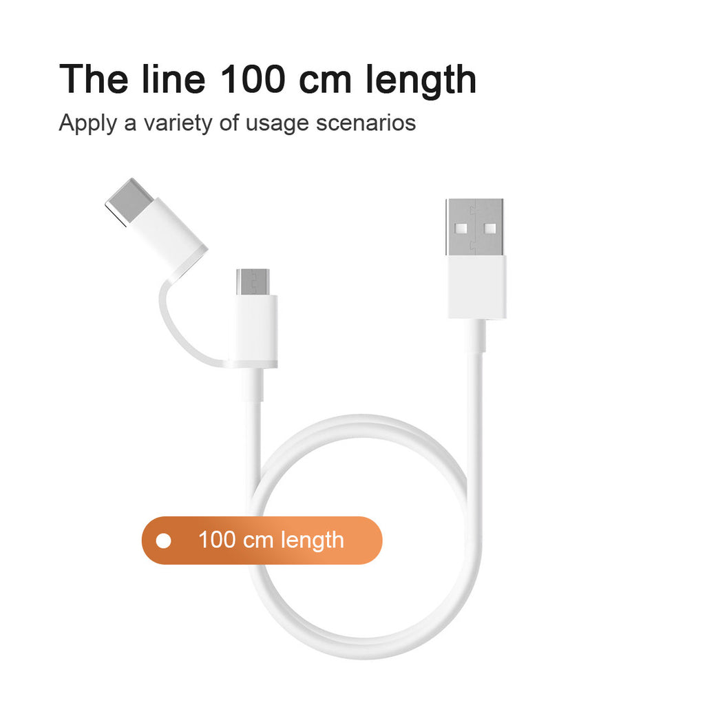 [2-Pack] 2-in-1 Micro-USB and USB-C Cables for Charge and Sync